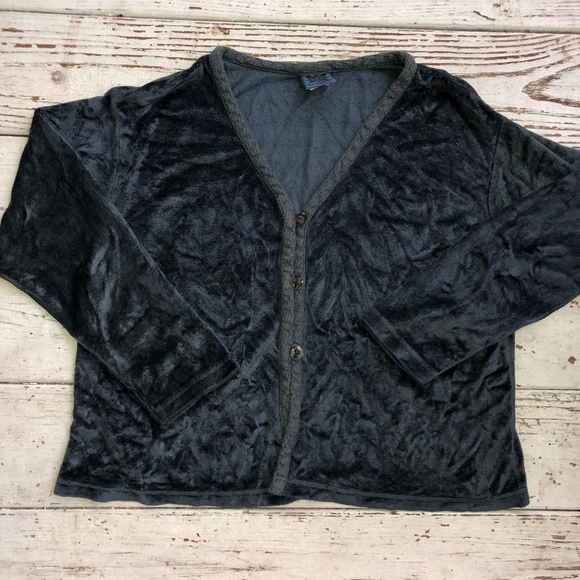 TRNKA 80%rayon chenille earthy teal knit cardigan - Picture 5 of 7